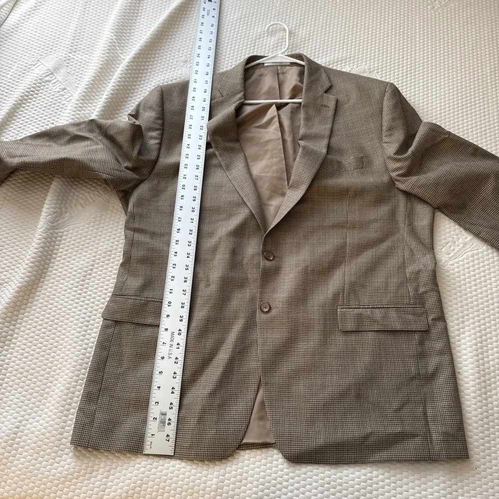 Lauren Ralph Lauren Blazer 48L‎ Plaid Patch Brown Sport Coat Suit Jacket